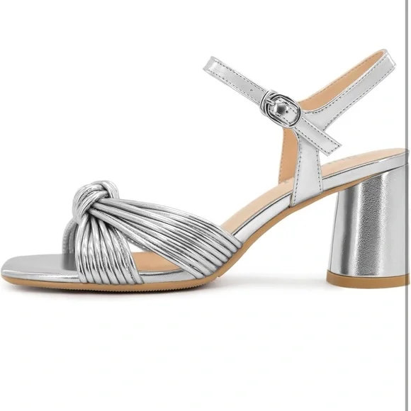 Chic Silver Strappy Heels - Picture 3 of 6